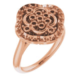 14K Rose Halo-Style Cluster Ring Mounting