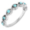 14K White Natural Blue Zircon Stackable Ring