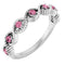 14K White Natural Pink Tourmaline Stackable Ring