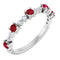 14K White Natural Ruby & 1/6 CTW Natural Diamond Ring