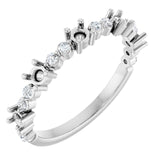 Platinum 1/6 CTW Natural Diamond Semi-Set Stackable Ring