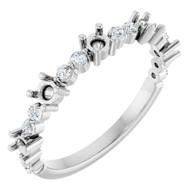Platinum 1/6 CTW Natural Diamond Semi-Set Stackable Ring