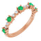 14K Rose Lab-Grown Emerald & 1/6 CTW Natural Diamond Ring