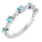 Sterling Silver Natural Blue Zircon & 1/6 CTW Natural Diamond Ring
