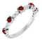 Sterling Silver Natural Mozambique Garnet & 1/6 CTW Natural Diamond Ring