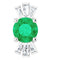 Sterling Silver Natural Emerald & 1/6 CTW Natural Diamond Pendant