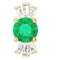 14K Yellow Lab-Grown Emerald & 1/6 CTW Natural Diamond Pendant