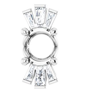 Platinum 6 mm Round 1/6 CTW Natural Diamond Semi-Set Pendant