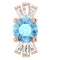14K Rose Natural Aquamarine & 1/6 CTW Natural Diamond Pendant
