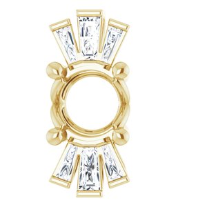 14K Yellow 6 mm Round 1/6 CTW Natural Diamond Semi-Set Pendant