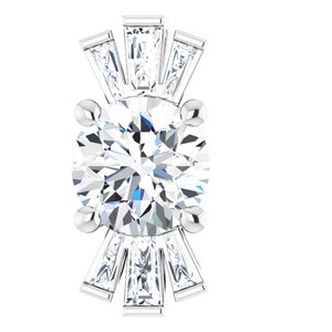 Platinum Natural White Sapphire & 1/6 CTW Natural Diamond Pendant