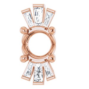 14K Rose 6 mm Round 1/6 CTW Natural Diamond Semi-Set Pendant