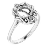 18K White7.4 mm Round Ring Mounting