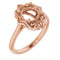 18K Rose7.4 mm Round Ring Mounting