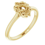 14K Yellow4.1 mm Round Ring Mounting