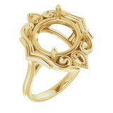 10K Yellow12 mm Round Ring Mounting
