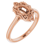 18K Rose7x5 mm Oval Ring Mounting