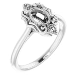 10K White7x5 mm Oval Ring Mounting