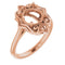 10K Rose8.2 mm Round Ring Mounting