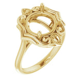 10K Yellow10 mm Round Ring Mounting