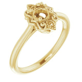 18K Yellow4.4 mm Round Ring Mounting