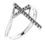 14K White Cross Ring Mounting