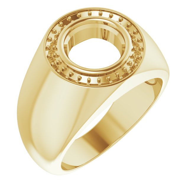 18K Yellow 8.8 mm Round Ring Mounting