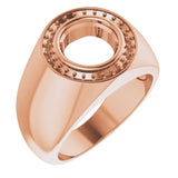14K Rose 9 mm Round Ring Mounting