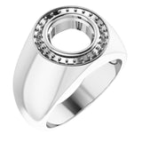 10K White 9 mm Round Ring Mounting