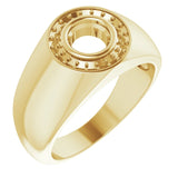 10K Yellow 6 mm Round Ring Mounting
