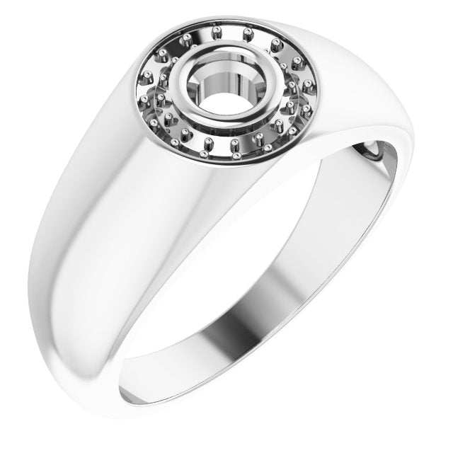 10K White 4.1 mm Round Ring Mounting