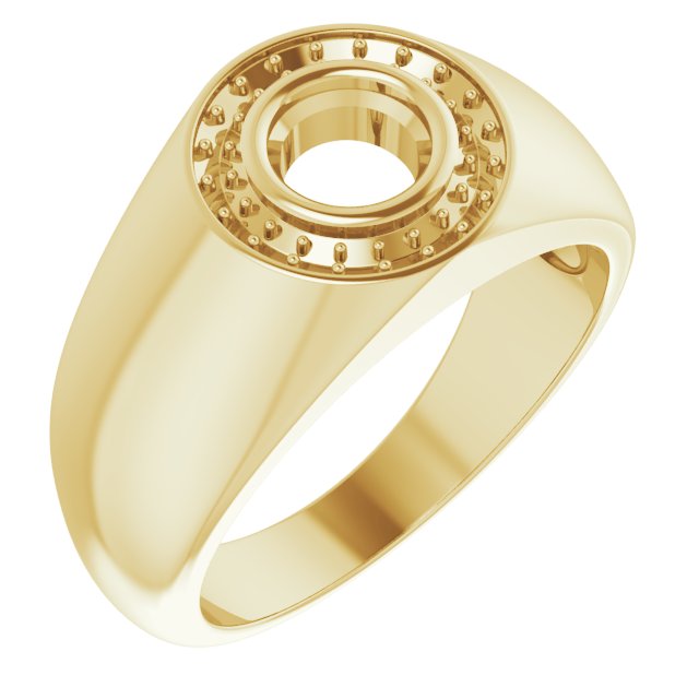 18K Yellow 5.8 mm Round Ring Mounting