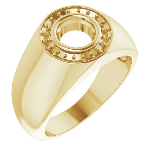18K Yellow 6.5 mm Round Ring Mounting