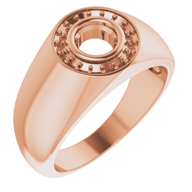 18K Rose 5.5 mm Round Ring Mounting