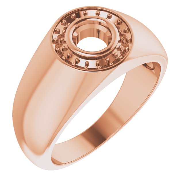 14K Rose 5.2 mm Round Ring Mounting