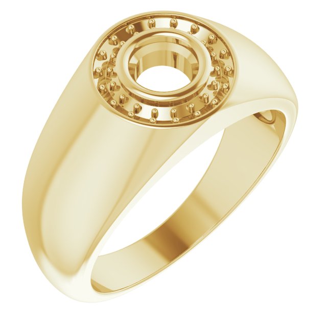 10K Yellow 5.2 mm Round Ring Mounting