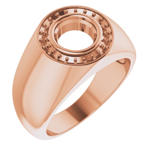 18K Rose 7.4 mm Round Ring Mounting