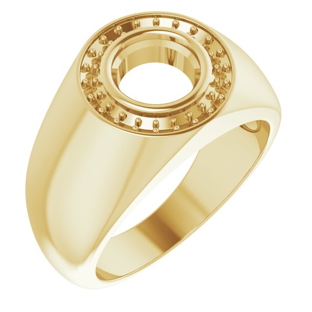 10K Yellow 7.4 mm Round Ring Mounting