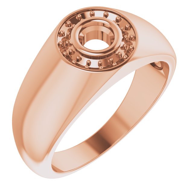 18K Rose 4.4 mm Round Ring Mounting