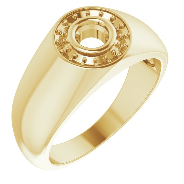 18K Yellow 4.4 mm Round Ring Mounting
