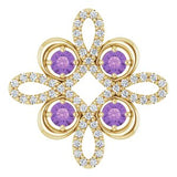 14K Yellow Natural Amethyst & 1/6 CTW Natural Diamond Pendant