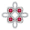 Platinum Natural Ruby & 1/6 CTW Natural Diamond Clover Pendant