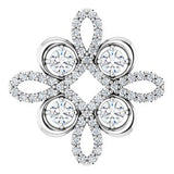 14K White 3/8 CTW Natural Diamond Clover Pendant