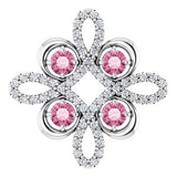 Platinum Natural Pink Tourmaline & 1/6 CTW Natural Diamond Clover Pendant