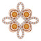 14K Rose Natural Citrine & 1/6 CTW Natural Diamond Clover Pendant
