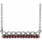 Platinum Natural Mozambique Garnet Infinity-Inspired Bar 16