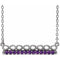 Sterling Silver Natural Amethyst Infinity-Inspired Bar 16