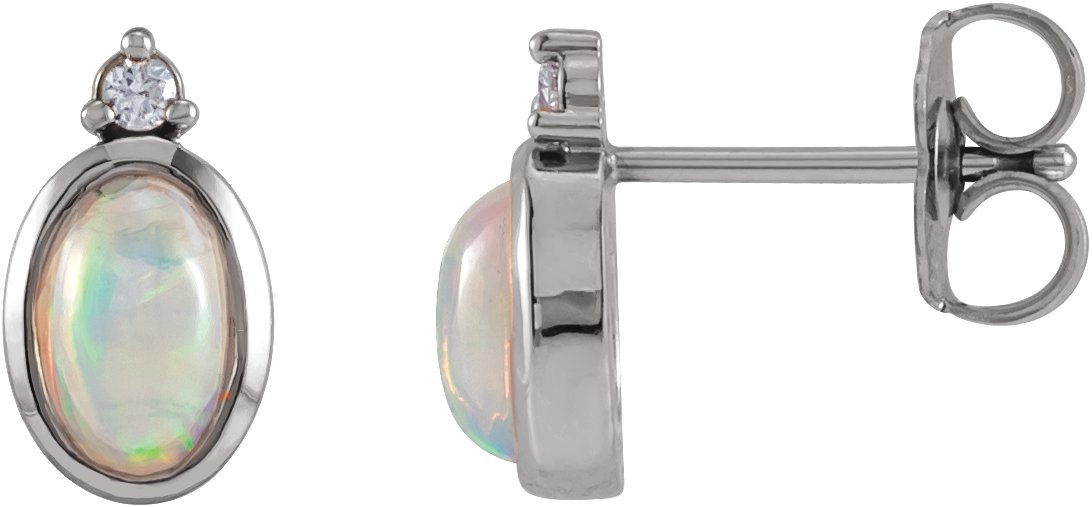 Cabochon Bezel-Set Earrings