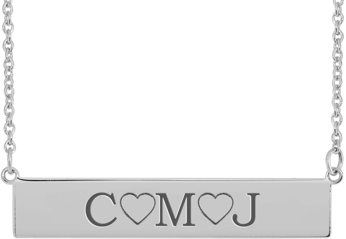 Sterling Silver Be Posh® Engravable Bar 18" Necklace