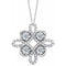 14K White 1/3 CTW Natural Diamond Clover 18
